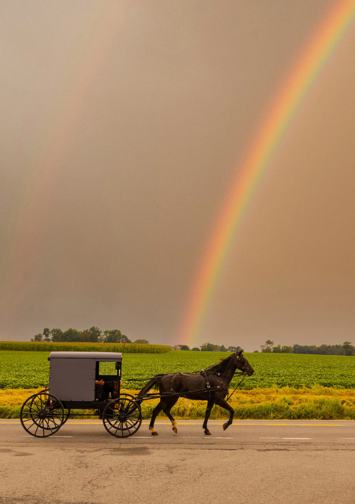 Amish culture photographs photographer Pennsylvania dutch region area vacation travel images pics horse buggy rainbow