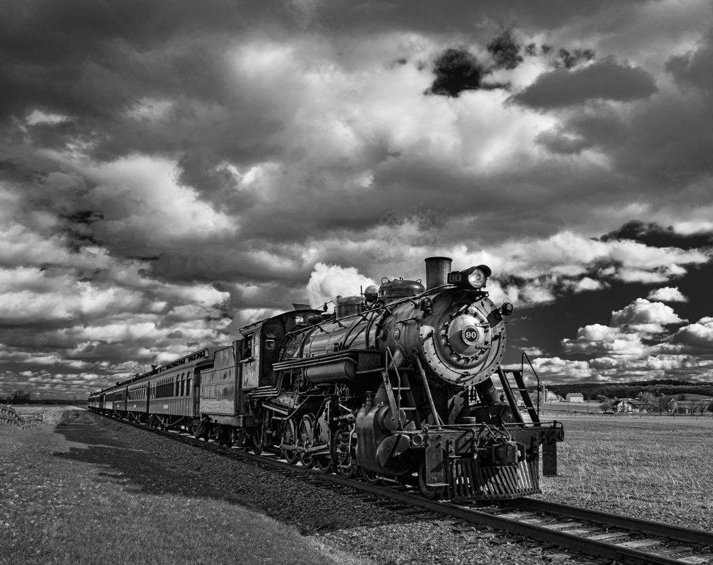 steam locomotive engine 90 vacation photos Strasburg Pennsylvania images black and white pics travel adventure