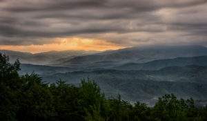 sunrise foothills of The Great Smoky Mountains photo from Tennessee travel vacation adventure photographs travelogue