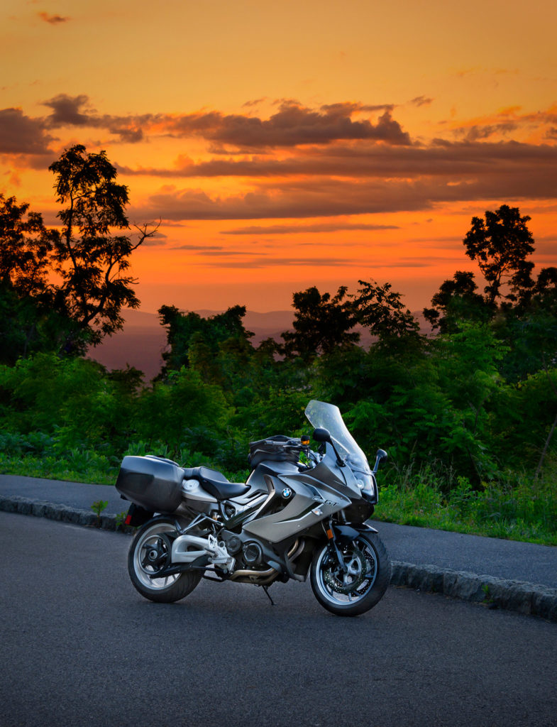 Best motorcycle roads in Virginia.  Sunrise on Blue Ridge Parkway near Rockfish Gap.