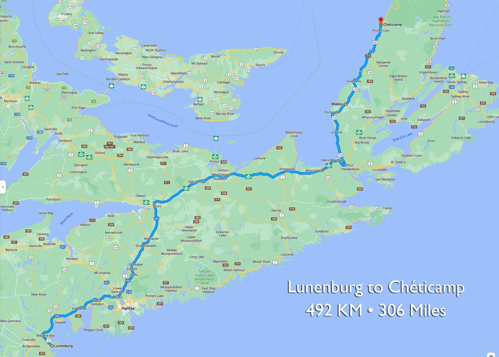 Nova Scotia motorcycle tour map to Ceilidh Trail
