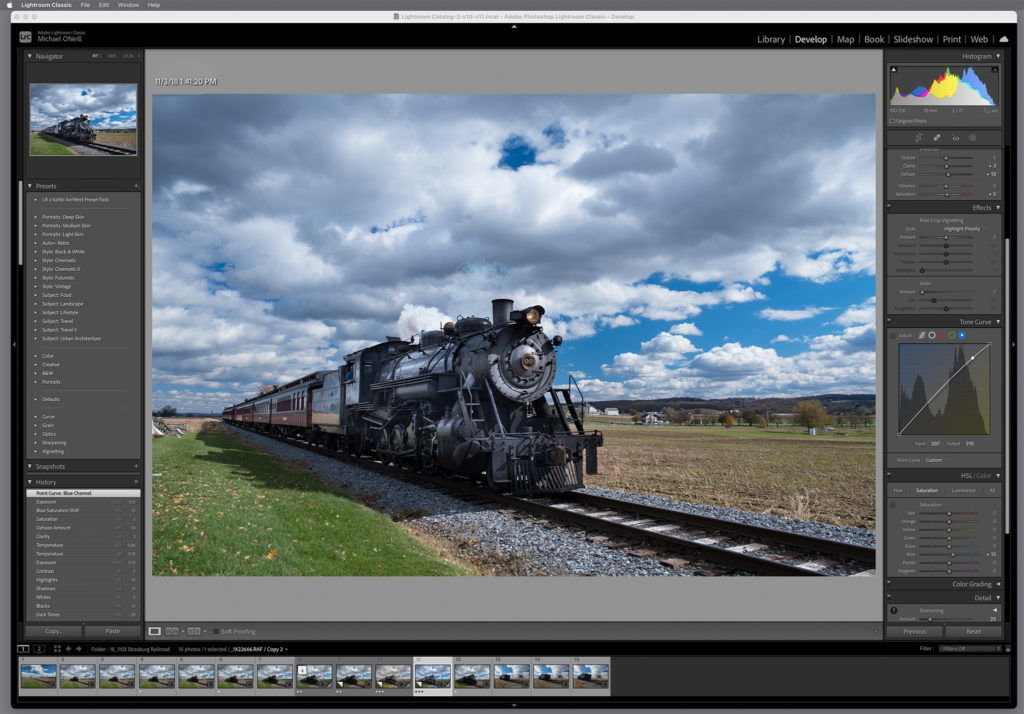 using the Lightroom develop module